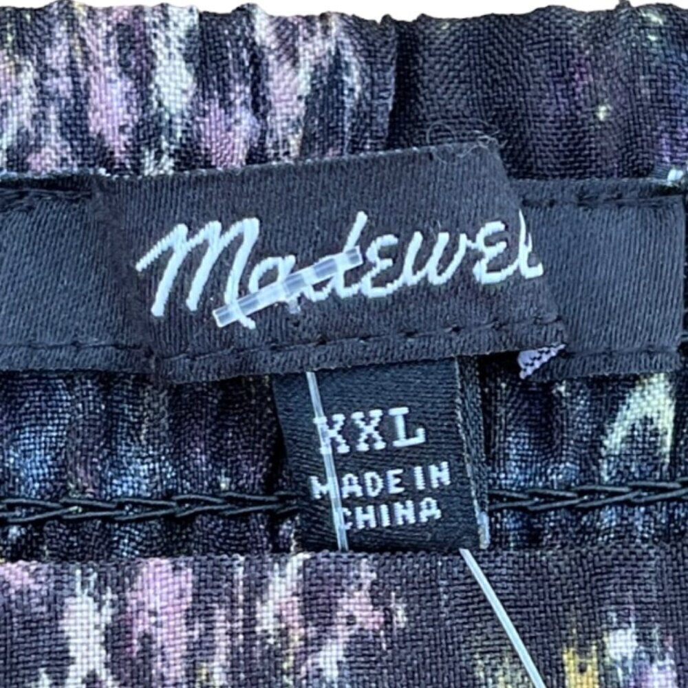 Madewell Hopewell Puff-Sleeve Crop Top in Blurred Ikat Smocked Back Size XXL nWT - Picture 12 of 13